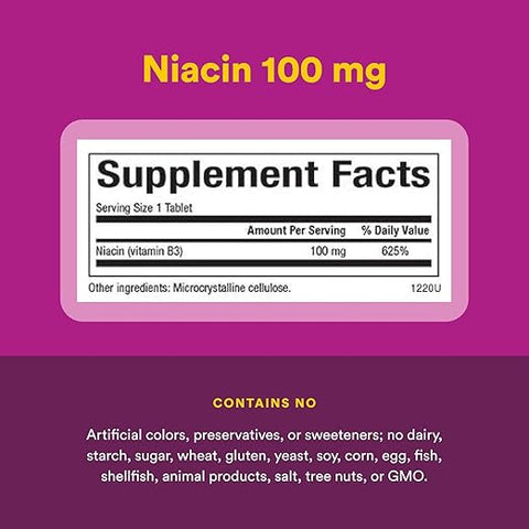Natural Factors Vitamin B3 500mg Tablets - 90 Tablets