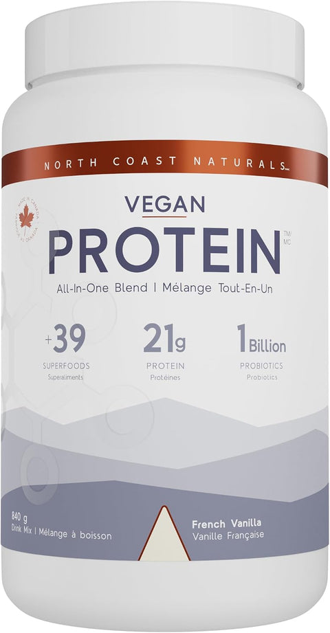 North Coast Naturals Boosted Vegan All-In-One Protein Vanilla - 840 g Tub