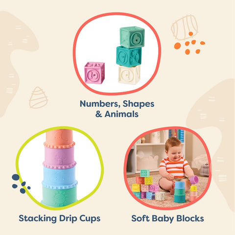 B. Toys Stacking Cups And Blocks