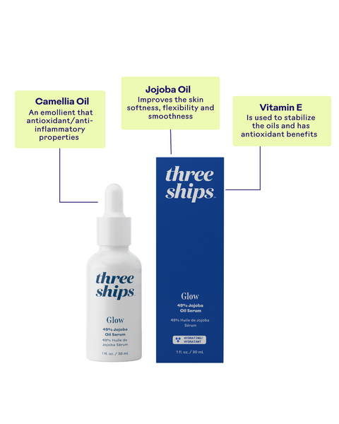 Three Ships Glow 49% Jojoba Oil Serum 30mL - YesWellness.com