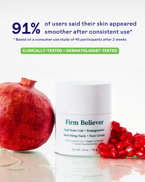 Three Ships Firm Believer Smoothing Neck & Face Cream Goji Stem Cell & Pomegranate 40g - YesWellness.com