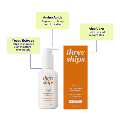 Three Ships Purify Aloe + Amino Acid Gel Cleanser 118mL Benefits