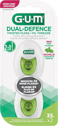 GUM Dual Defence Twisted String Dental Floss 2 x 35M