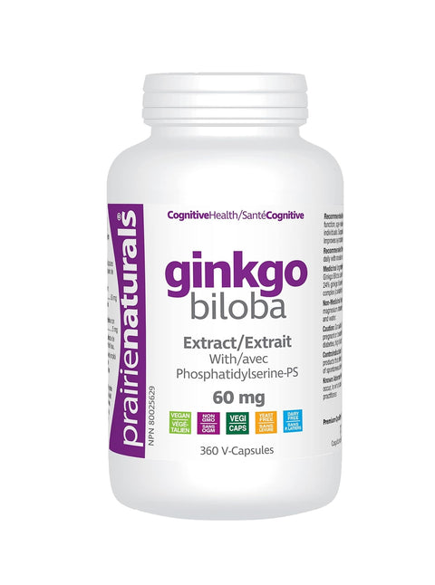 Prairie Naturals Ginkgo Biloba Extract with Phosphatidylserine 60mg