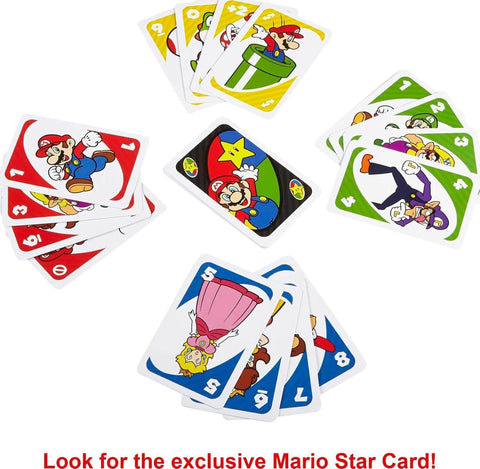 Mattel Games Super Mario Uno Card Game for Kids, Adults, Families & Game Nights