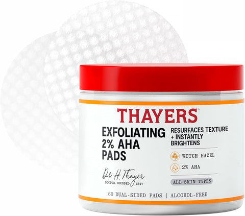 Thayers Natural Exfoliating 2% AHA Pads 60 counts