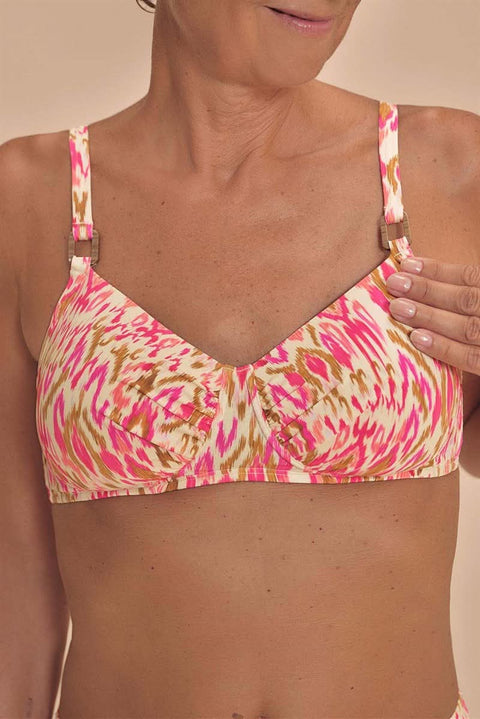 Amoena Istria Padded Wire-Free Bikini Top - Grapefruit