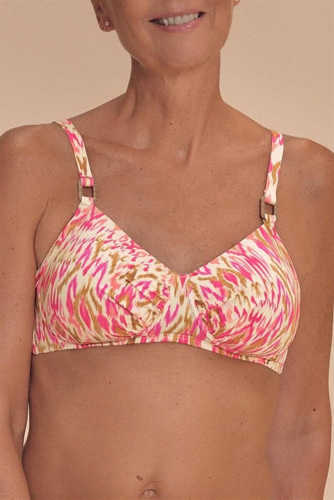 Amoena Istria Padded Wire-Free Bikini Top - Grapefruit