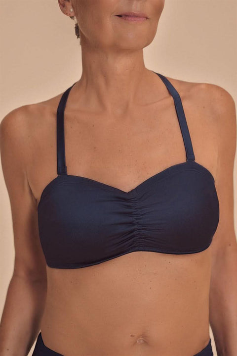 Amoena Lazio Wire-Free Bikini Top - Dark Blue