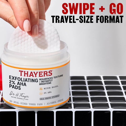 Thayers Natural Exfoliating 2% AHA Pads 60 counts