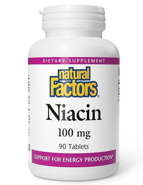 Natural Factors Vitamin B3 500mg Tablets - 90 Tablets