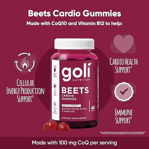 Goli Nutrition Cardio Gummies Beet 60 Count