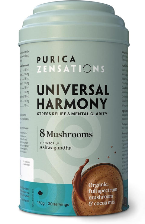 Purica Zensations Mushroom Cacao Mix - Universal Harmony Eight Mushrooms & Ashwagandha