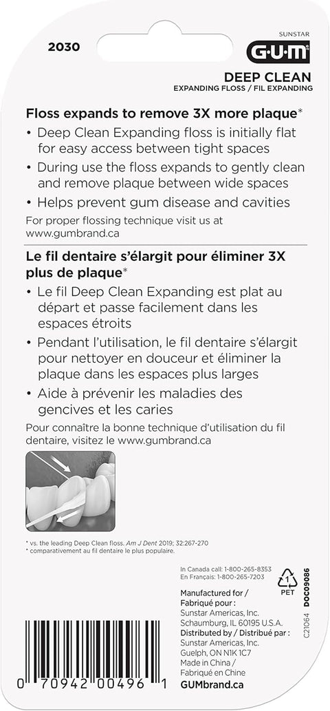 GUM Deep Clean Expanding Dental Floss 2x40M