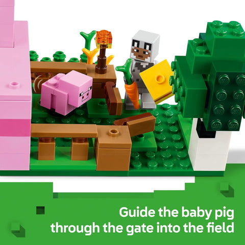 LEGO Minecraft The Baby Pig House Toy Figures and Playset - Building Minecraft Toy for Kids
