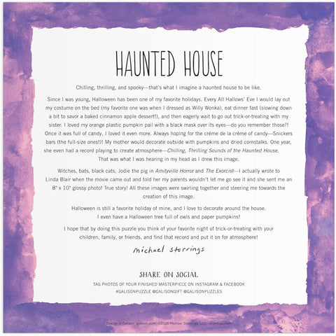 Galison Michael Storrings Haunted House 500 Piece Glow in the Dark Puzzle