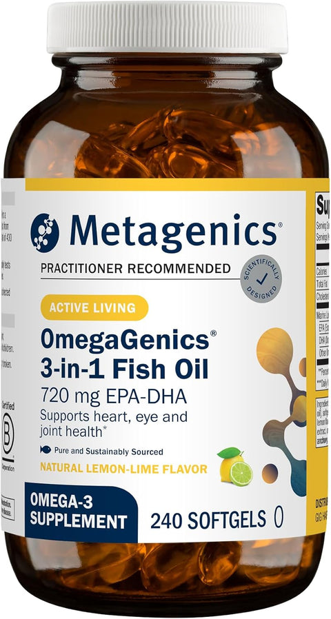 MetagenicsOmegaGenics Fish Oil EPA-DHA 720 Lemon-Lime Flavour
