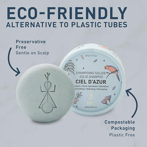 TANIT Ciel D'Azur Shampoo Bar Peach + Vanilla 60g