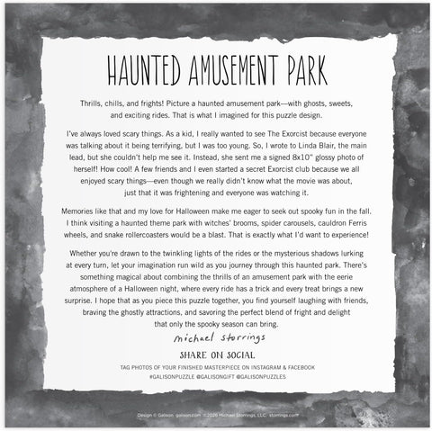 Galison Michael Storrings Haunted Amusement Park 500 Piece Puzzle