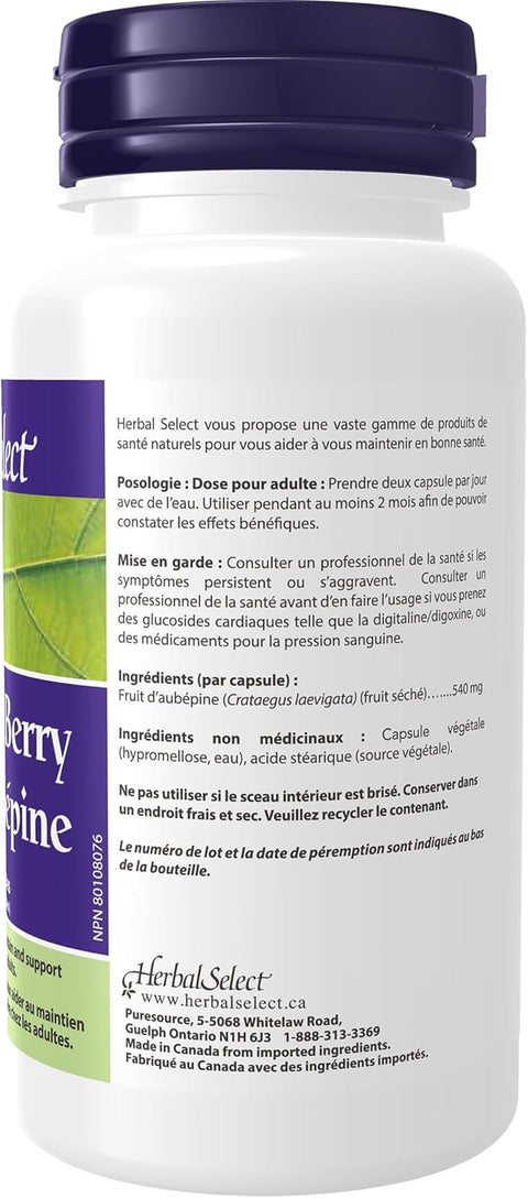 Herbal Select Hawthorn Berry 540mg 60 Vegetable Capsules (Discontinued)