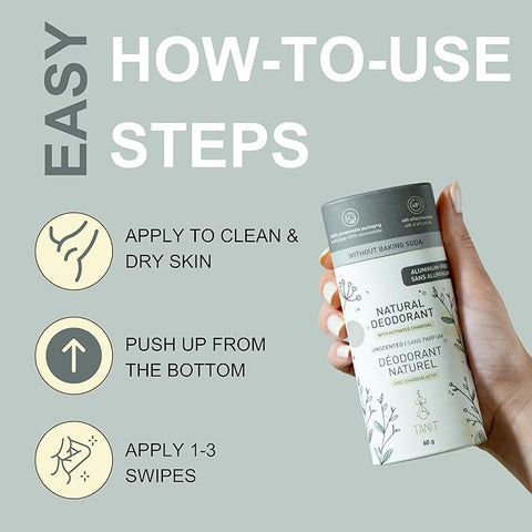 TANIT Natural Deodorant Unscented with Charcoal 60g