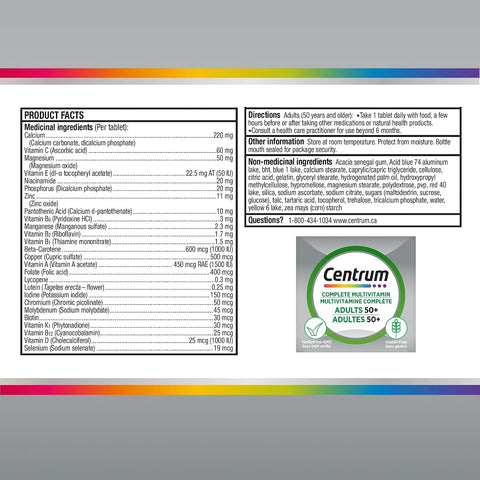 Centrum Select Essentials Adults 50 Plus Multivitamin Tablets - 250 tablets