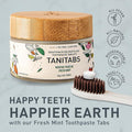 TANIT Toothpaste Fresh Mint Glass Jar 45gx124 Tablets