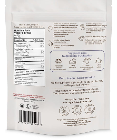 Organic Traditions Cacao Butter