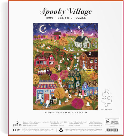 Galison Joy Laforme Spooky Village 1000 Piece Foil Puzzle