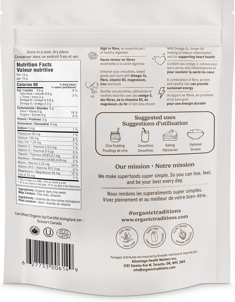 Organic Traditions Dark Chia Seeds