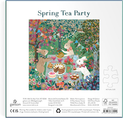 Mudpuppy Spring Tea Party 500 Piece Foil Puzzle