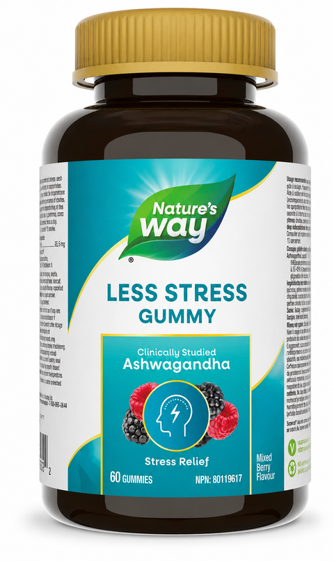 Nature's Way Less Stress Ashwagandha Mixed Berry 60 Gummies