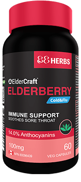88Herbs ElderCraft Elderberry 100mg Cold & Flu - Immune Support 60 Veg Capsules - YesWellness.com