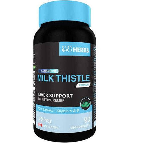 88Herbs Full Spectrum Premium Milk Thistle - Liver Support 90 Veg Capsules - YesWellness.com
