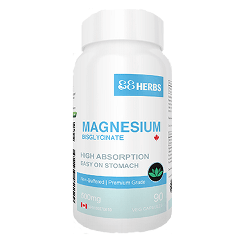 88Herbs Magnesium Bisglycinate 500mg 90 Veg Capsules - YesWellness.com
