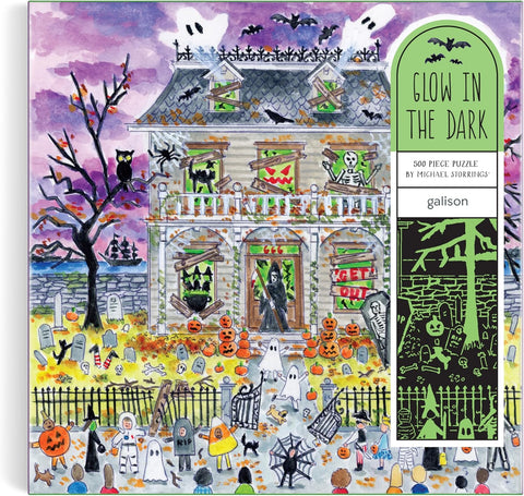 Galison Michael Storrings Haunted House 500 Piece Glow in the Dark Puzzle