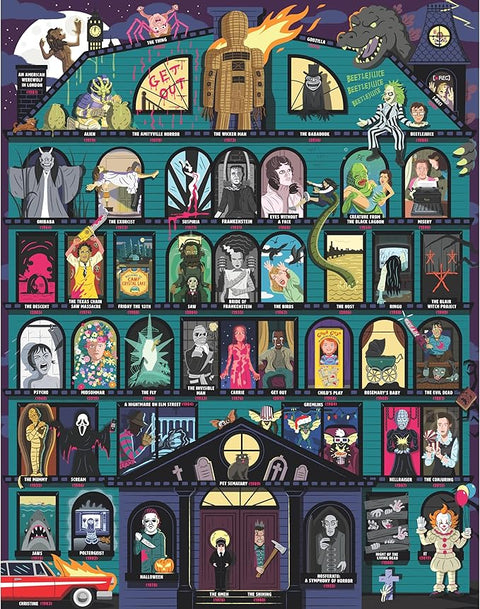 Ridley's Games 50 Must-Watch Scary Movies Bucket List 1000-piece Puzzle