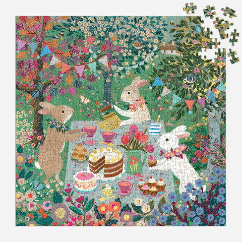 Mudpuppy Spring Tea Party 500 Piece Foil Puzzle