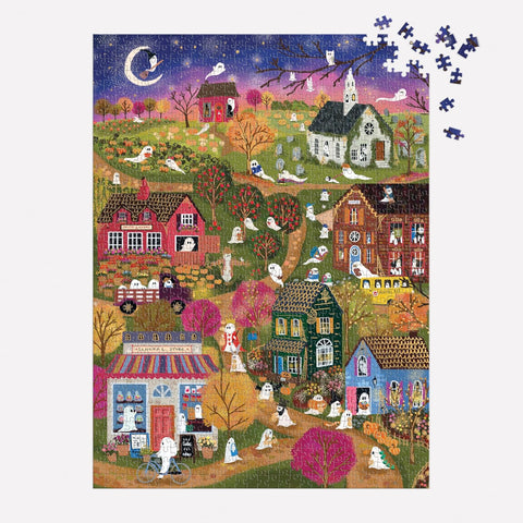 Galison Joy Laforme Spooky Village 1000 Piece Foil Puzzle