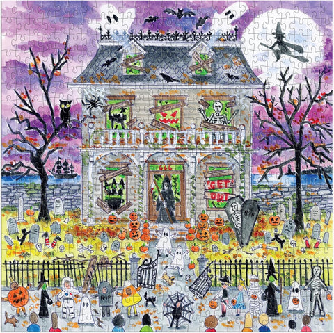 Galison Michael Storrings Haunted House 500 Piece Glow in the Dark Puzzle