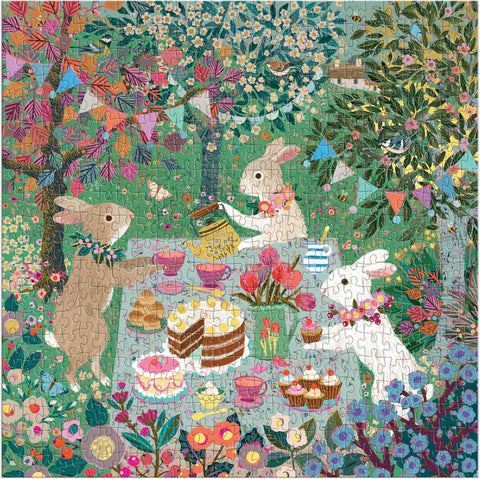 Mudpuppy Spring Tea Party 500 Piece Foil Puzzle