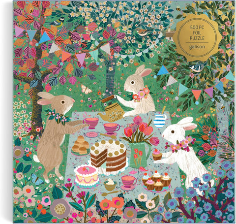 Mudpuppy Spring Tea Party 500 Piece Foil Puzzle