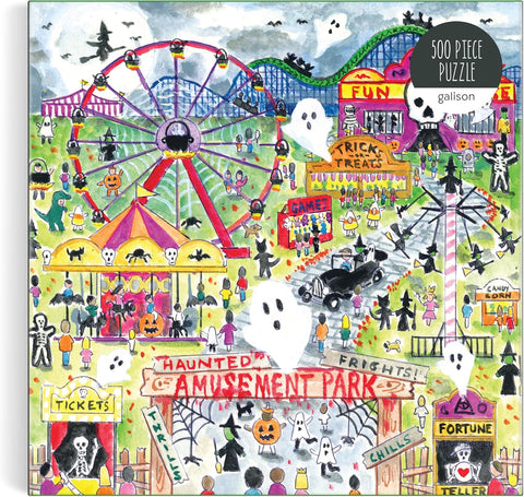 Galison Michael Storrings Haunted Amusement Park 500 Piece Puzzle