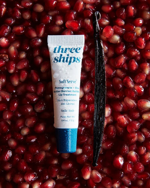 Three Ships Soft Serve Pomegranate + Shea Butter Lip Treatment Vanilla 12g