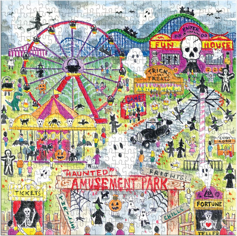 Galison Michael Storrings Haunted Amusement Park 500 Piece Puzzle