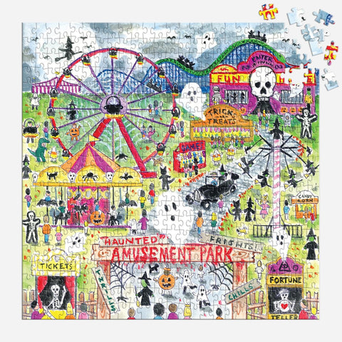 Galison Michael Storrings Haunted Amusement Park 500 Piece Puzzle