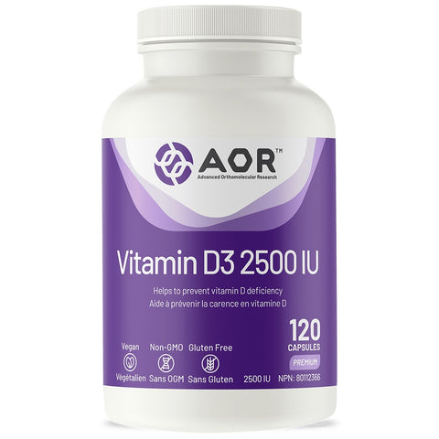 AOR Vitamin D3 2500 IU Capsules (Various Sizes)