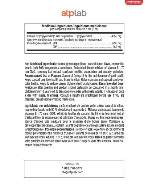 ATP Lab 4 Omega 3 TG liquid Raspberry Lemonade 200mL