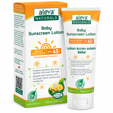Aleva Naturals Baby Sunscreen Lotion SPF 45+ 100mL - Yeswellness.com