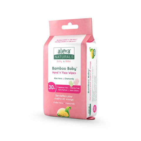 Aleva Naturals Bamboo Baby Hand N Face Wipes 30 Counts - Yeswellness.com